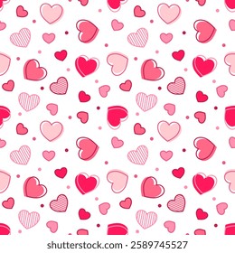 Seamless pattern with hand drawn heart. Background for textile, wrapping paper, fashion,illustration.