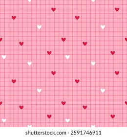 Seamless pattern with hand drawn heart. Background for textile, wrapping paper, fashion, illustration.