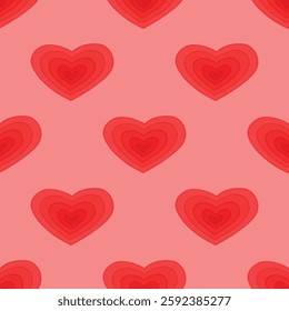 Seamless pattern with hand drawn heart doodle for decorative print, wrapping paper, greeting cards and fabric