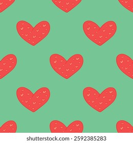 Seamless pattern with hand drawn heart doodle for decorative print, wrapping paper, greeting cards and fabric