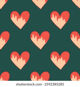 Seamless pattern with hand drawn heart doodle for decorative print, wrapping paper, greeting cards and fabric