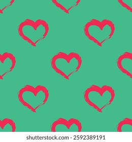 Seamless pattern with hand drawn heart doodle for decorative print, wrapping paper, greeting cards and fabric