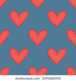 Seamless pattern with hand drawn heart doodle for decorative print, wrapping paper, greeting cards and fabric