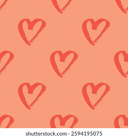Seamless pattern with hand drawn heart doodle for decorative print, wrapping paper, greeting cards and fabric