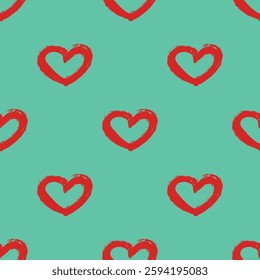 Seamless pattern with hand drawn heart doodle for decorative print, wrapping paper, greeting cards and fabric