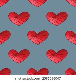 Seamless pattern with hand drawn heart doodle for decorative print, wrapping paper, greeting cards and fabric
