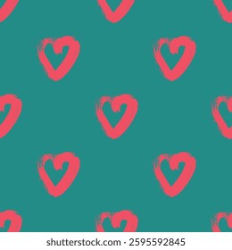Seamless pattern with hand drawn heart doodle for decorative print, wrapping paper, greeting cards and fabric