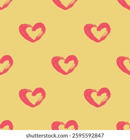 Seamless pattern with hand drawn heart doodle for decorative print, wrapping paper, greeting cards and fabric