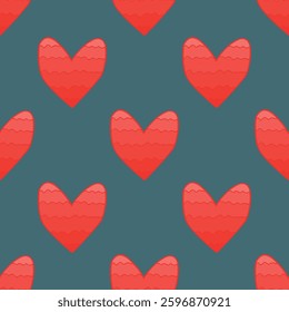 Seamless pattern with hand drawn heart doodle for decorative print, wrapping paper, greeting cards and fabric
