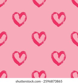 Seamless pattern with hand drawn heart doodle for decorative print, wrapping paper, greeting cards and fabric