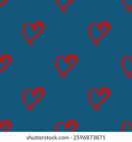 Seamless pattern with hand drawn heart doodle for decorative print, wrapping paper, greeting cards and fabric