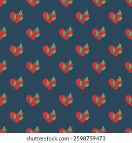 Seamless pattern with hand drawn heart doodle for decorative print, wrapping paper, greeting cards and fabric