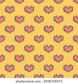 Seamless pattern with hand drawn heart doodle for decorative print, wrapping paper, greeting cards and fabric