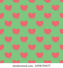 Seamless pattern with hand drawn heart doodle for decorative print, wrapping paper, greeting cards and fabric