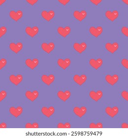 Seamless pattern with hand drawn heart doodle for decorative print, wrapping paper, greeting cards and fabric