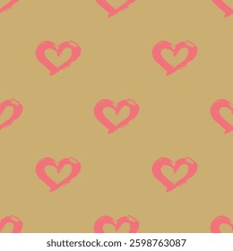 Seamless pattern with hand drawn heart doodle for decorative print, wrapping paper, greeting cards and fabric