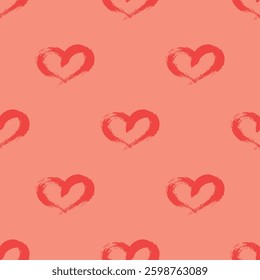 Seamless pattern with hand drawn heart doodle for decorative print, wrapping paper, greeting cards and fabric