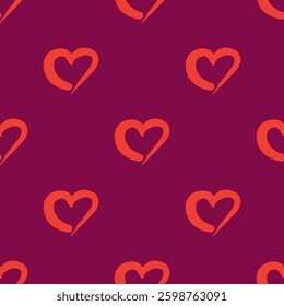 Seamless pattern with hand drawn heart doodle for decorative print, wrapping paper, greeting cards and fabric