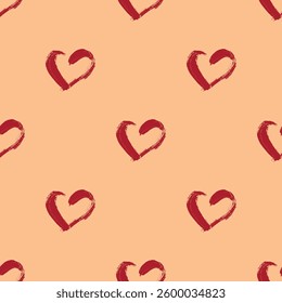 Seamless pattern with hand drawn heart doodle for decorative print, wrapping paper, greeting cards and fabric