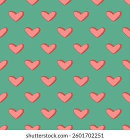 Seamless pattern with hand drawn heart doodle for decorative print, wrapping paper, greeting cards and fabric