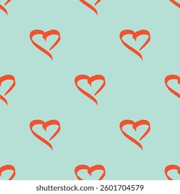 Seamless pattern with hand drawn heart doodle for decorative print, wrapping paper, greeting cards and fabric