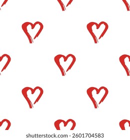 Seamless pattern with hand drawn heart doodle for decorative print, wrapping paper, greeting cards and fabric
