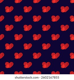 Seamless pattern with hand drawn heart doodle for decorative print, wrapping paper, greeting cards and fabric