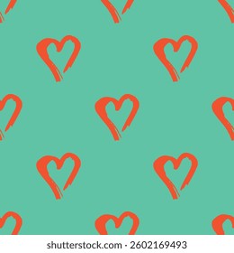Seamless pattern with hand drawn heart doodle for decorative print, wrapping paper, greeting cards and fabric