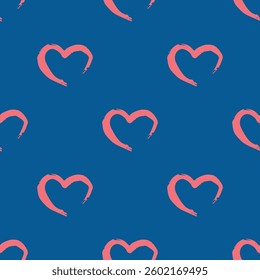 Seamless pattern with hand drawn heart doodle for decorative print, wrapping paper, greeting cards and fabric