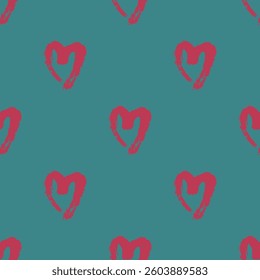 Seamless pattern with hand drawn heart doodle for decorative print, wrapping paper, greeting cards and fabric