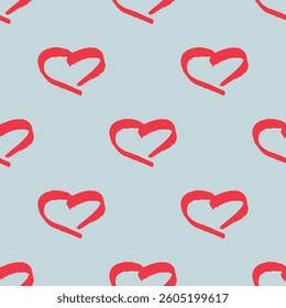 Seamless pattern with hand drawn heart doodle for decorative print, wrapping paper, greeting cards and fabric