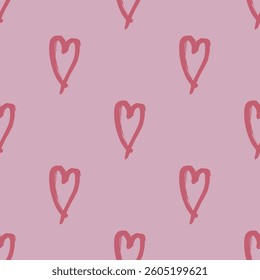 Seamless pattern with hand drawn heart doodle for decorative print, wrapping paper, greeting cards and fabric