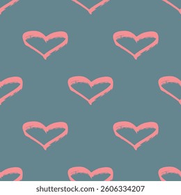 Seamless pattern with hand drawn heart doodle for decorative print, wrapping paper, greeting cards and fabric