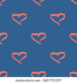 Seamless pattern with hand drawn heart doodle for decorative print, wrapping paper, greeting cards and fabric