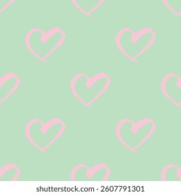 Seamless pattern with hand drawn heart doodle for decorative print, wrapping paper, greeting cards and fabric