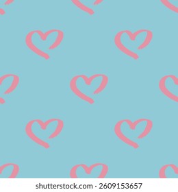 Seamless pattern with hand drawn heart doodle for decorative print, wrapping paper, greeting cards and fabric