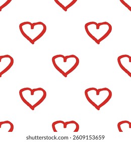 Seamless pattern with hand drawn heart doodle for decorative print, wrapping paper, greeting cards and fabric