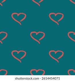 Seamless pattern with hand drawn heart doodle for decorative print, wrapping paper, greeting cards and fabric