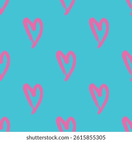 Seamless pattern with hand drawn heart doodle for decorative print, wrapping paper, greeting cards and fabric