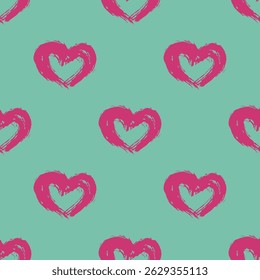 Seamless pattern with hand drawn heart doodle for decorative print, wrapping paper, greeting cards and fabric