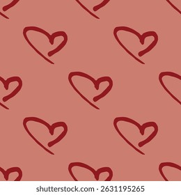 Modelo inconsútil con el garabato dibujado a mano del corazón para la impresión decorativa, papel de embalaje, tarjetas de felicitación y tela