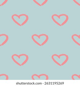 Seamless pattern with hand drawn heart doodle for decorative print, wrapping paper, greeting cards and fabric