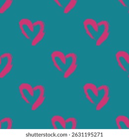 Seamless pattern with hand drawn heart doodle for decorative print, wrapping paper, greeting cards and fabric