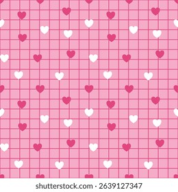 Seamless pattern with hand drawn heart. Background for textile, wrapping paper.