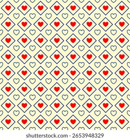 Seamless pattern with hand drawn heart. Background for textile, wrapping paper, fashion, illustration.