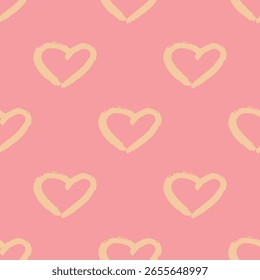Modelo inconsútil con el garabato dibujado a mano del corazón para la impresión decorativa, papel de embalaje, tarjetas de felicitación y tela