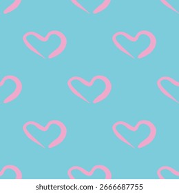 Modelo inconsútil con el garabato dibujado a mano del corazón para la impresión decorativa, papel de embalaje, tarjetas de felicitación y tela