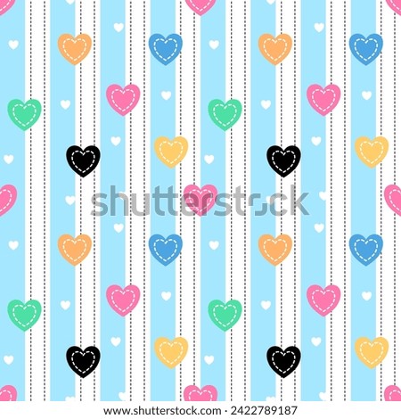Seamless pattern with hand drawn heart. Background for textile, wrapping paper, fashion, illustration.