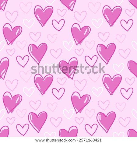 Seamless pattern with hand drawn heart. Background for textile, wrapping paper,fashion, illustration.