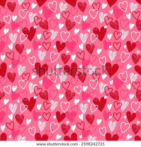 Seamless pattern with hand drawn heart. Background for textile, wrapping paper, fashion,illustration.